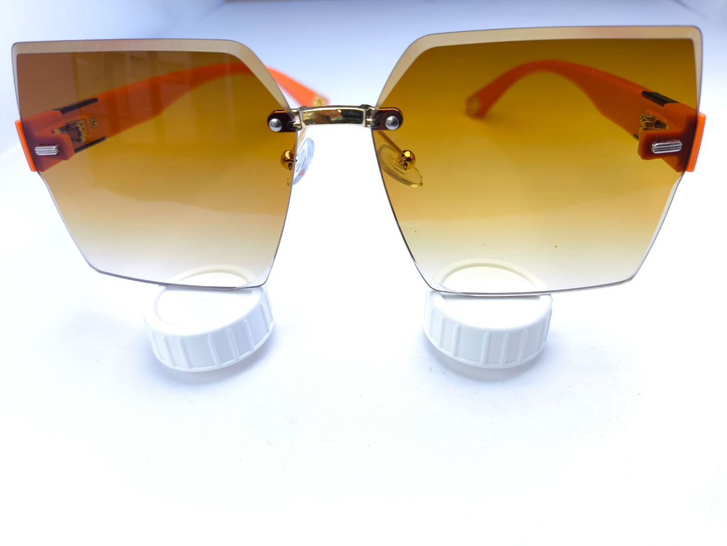 Gafas de Sol Mujer Retro Lujo 2025 UV400 ✨ Degradadas Sin Marco Naranja