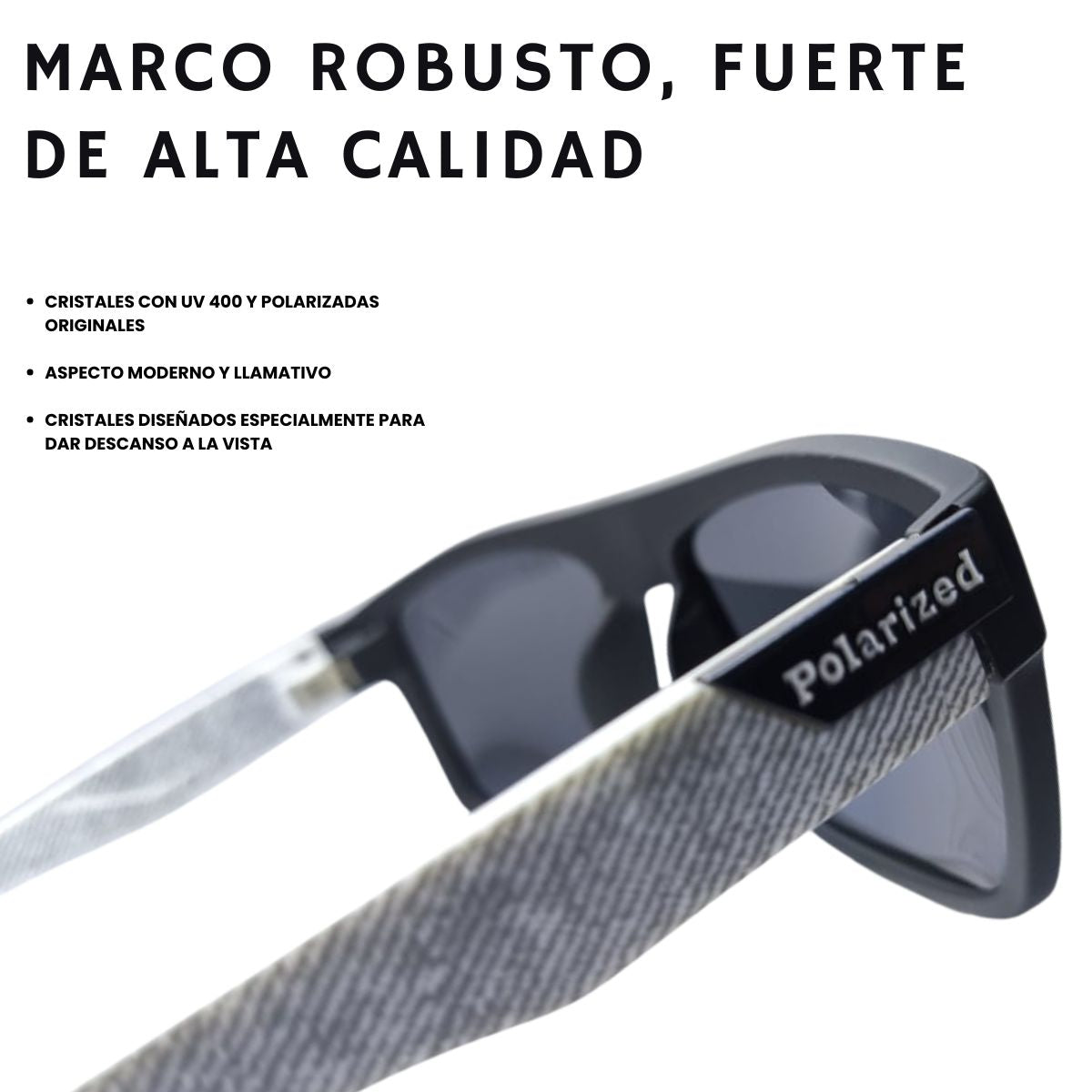 Gafas de Sol Polarizadas Negro con Gris UV400 para Hombres! Tendencia 2025