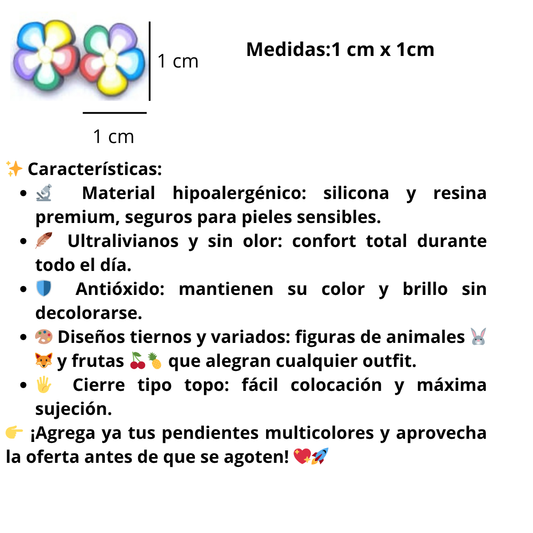 Pendientes de Animales Y Frutas Multicolores 02