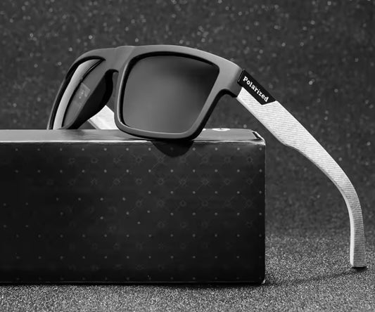 Gafas de Sol Polarizadas Negro con Gris UV400 para Hombres! Tendencia 2025