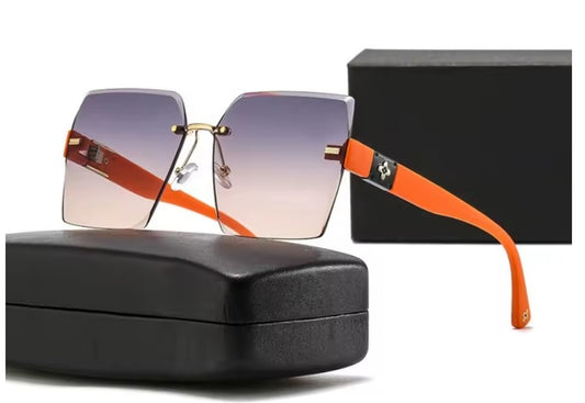 Gafas de Sol Mujer Retro Lujo 2025 UV400 ✨ Degradadas Sin Marco Naranja